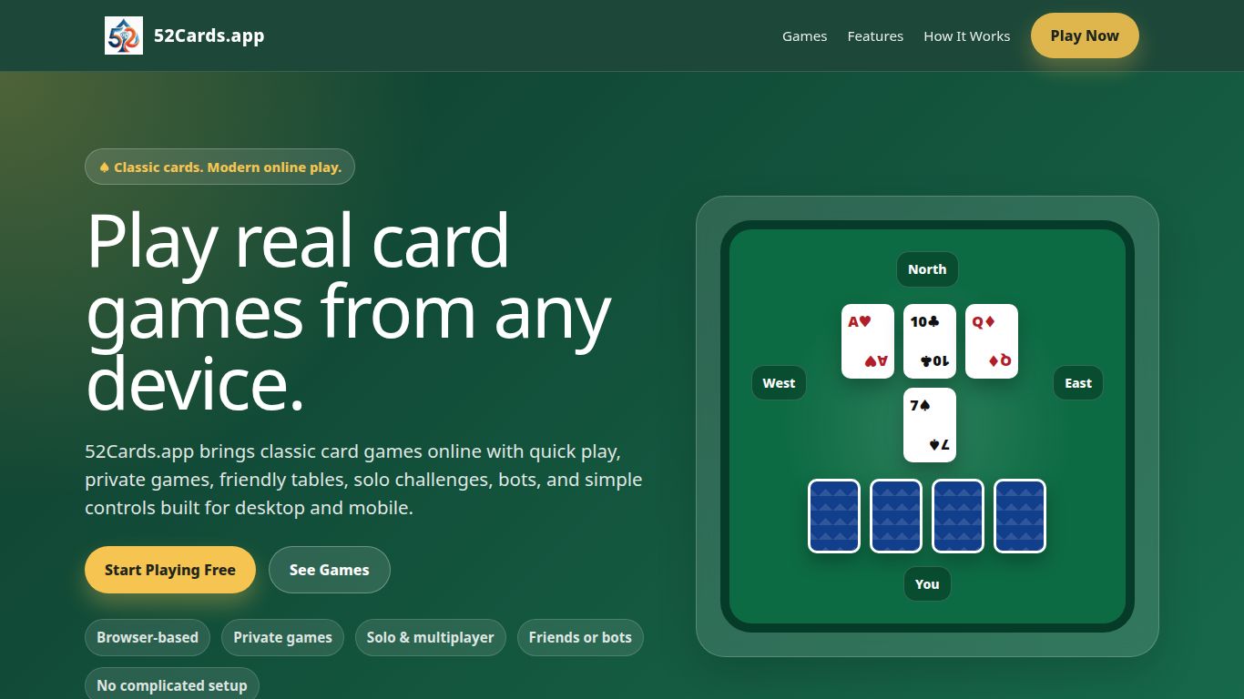 52Cards.app screenshot